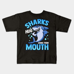 Cute & Funny Sharks Hug Using Their Mouth Kids T-Shirt